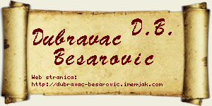 Dubravac Besarović vizit kartica